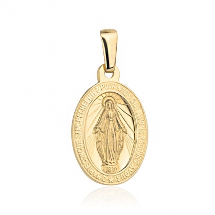 Złoty Cudowny Medalik z Matką Boską francuska modlitwa pr.585